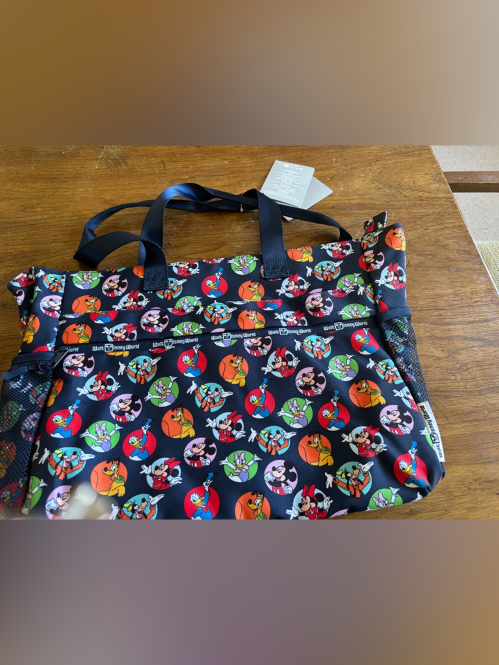Disney Tote with Colorful Mickey & Friends Circle Prints